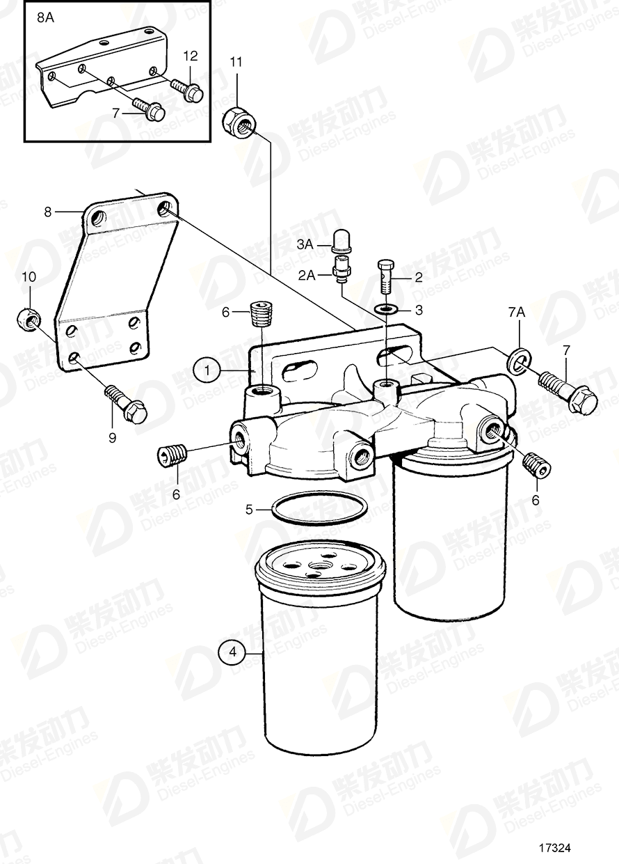 VOLVO Bracket 3830925 Drawing